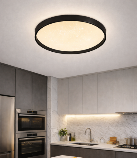 جلوب ليد سقف اطار عريض أسود مع ريموت